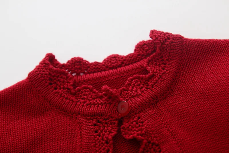 Navy Blue Children Sweater Cardigan Kid Jacket Red Girl Cotton Beach Coat Girls Clothes