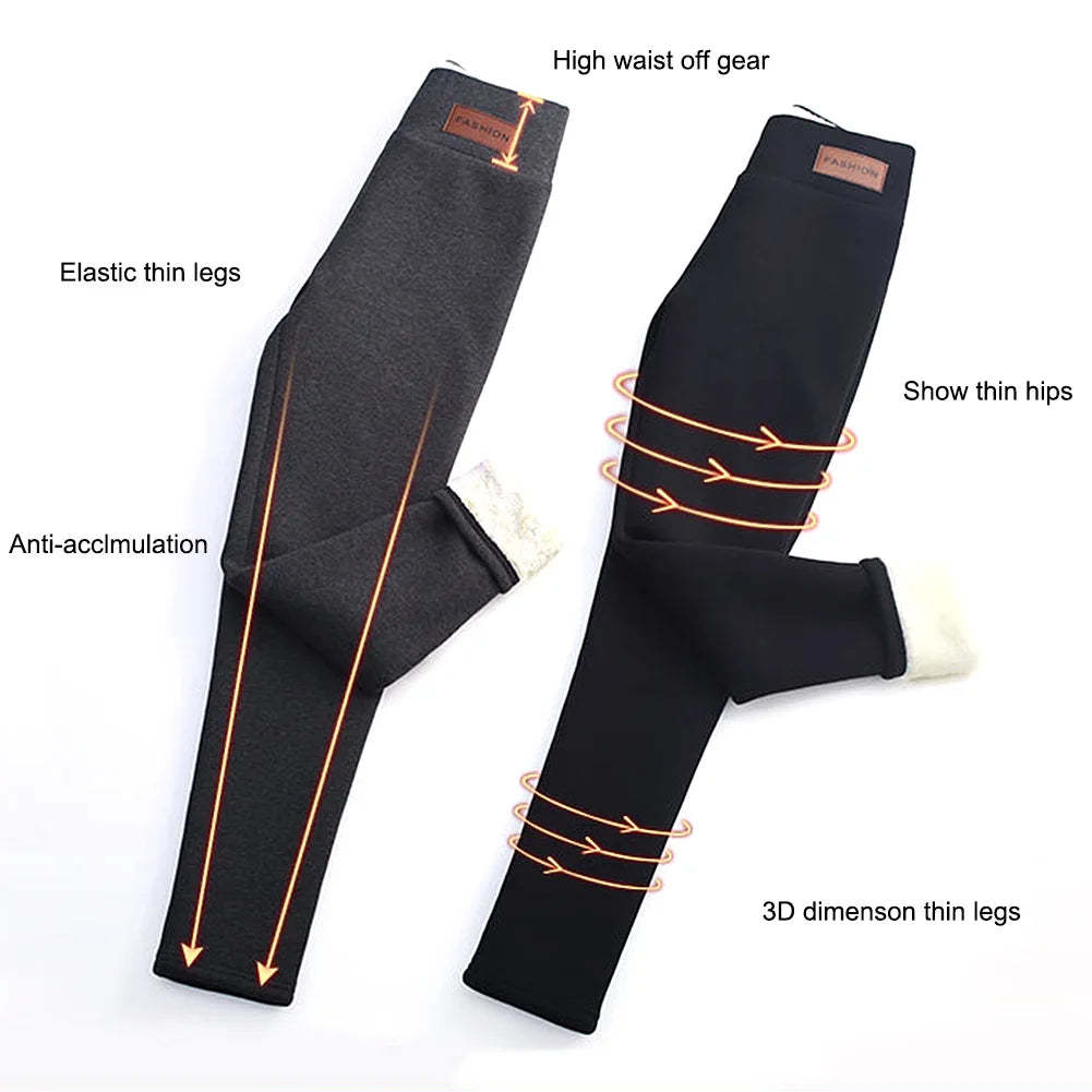 Winter Women Leggings Fleece Lined Velvet Keep Warm Pants High Waist Leggings