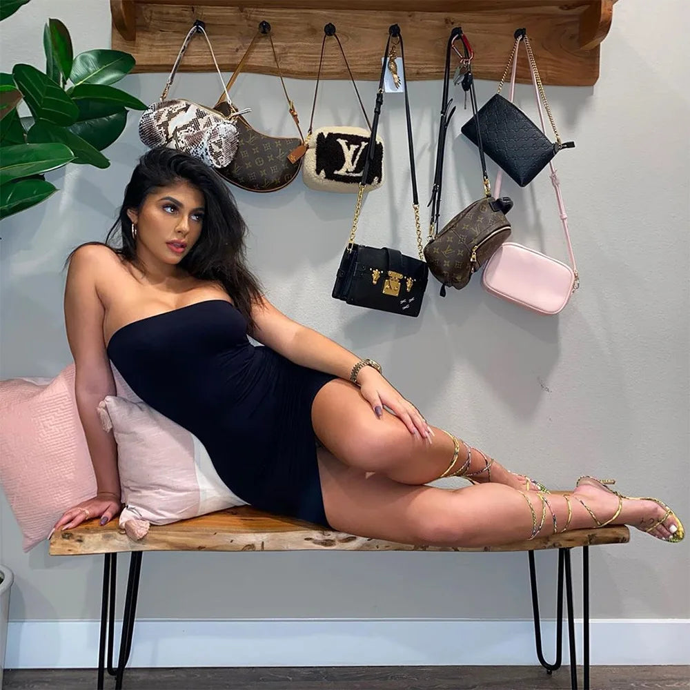 BKLD Sexy Off Shoulder Tube Dress Solid 2025 New Summer Women Bodycon Strapless Dress Black Mini Dress Women Slim Party Clubwear