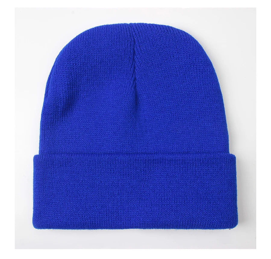 Unisex Beanie Autumn Winter Wool Blends Soft Warm Knitted Cap Men Women