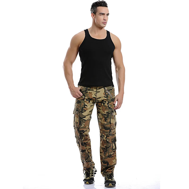 Men's Cargo Pants Casual Loose Multi Pocket Military Pants
