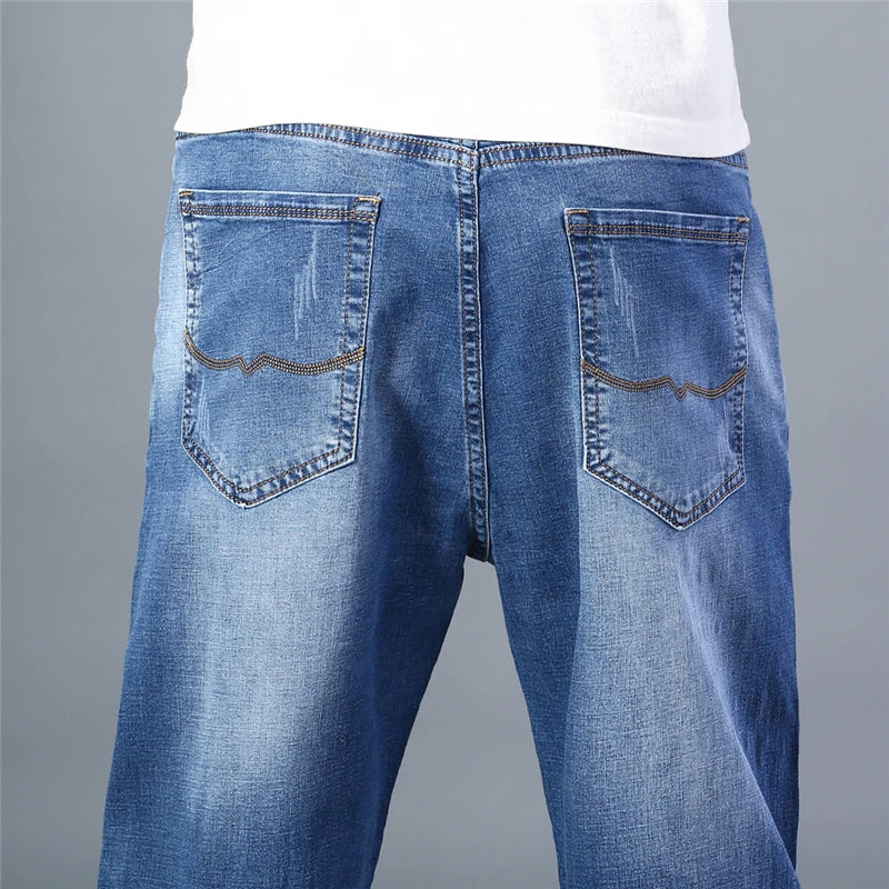 Men's Thin Straight-leg Loose Jeans Classic Style Advanced Stretch
