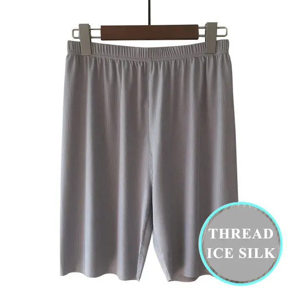 Plus Size Ice Silk Cool Summer Men Sleepwear Shorts Sexy Underwear Nightwear Comfortable Loose Sports Man Sleep Bottoms Homewear