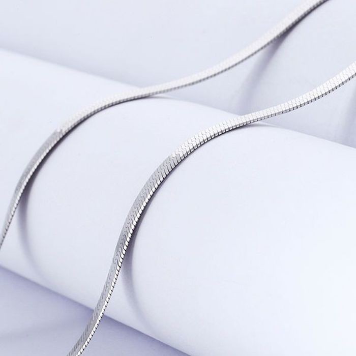 925 Sterling silver 18K Gold 4MM Flat chain Necklace for Women Luxury Fine Jewelry
