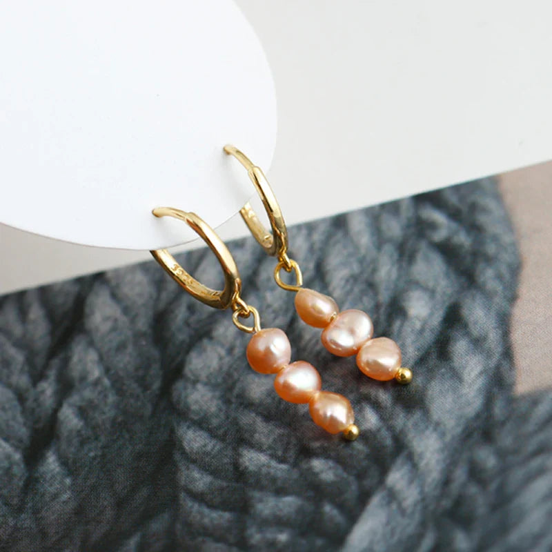 WANTME Real 925 Sterling Silver Natural Freshwater Baroque Pearl Stud Earrings for Women Bohemian Charming Jewelry Trend 2021