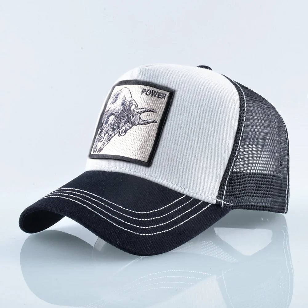K Baseball Caps Men Snapback Hip Hop Trucker Cap With Embroidery Bull Patch Four Seasons Breathable Mesh Trucker Hat For Women
