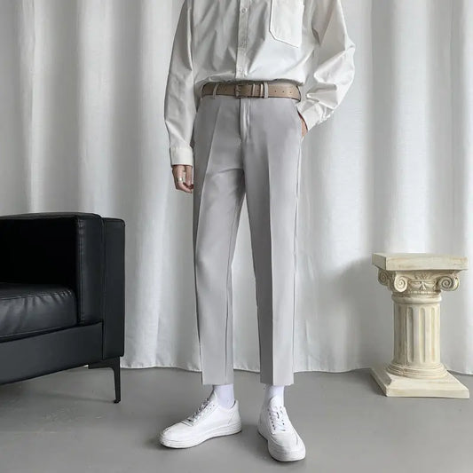 Suit Pants Men Slim Fashion Solid Color Business Society Dress Pants Men Straight Pants