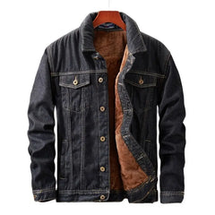 Winter Men Denim Jackets Thick Outerwear Coats Mens Warm Fleece Denim Jacket