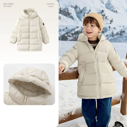 Long Extremely Cold Heattech Children's down Jacket