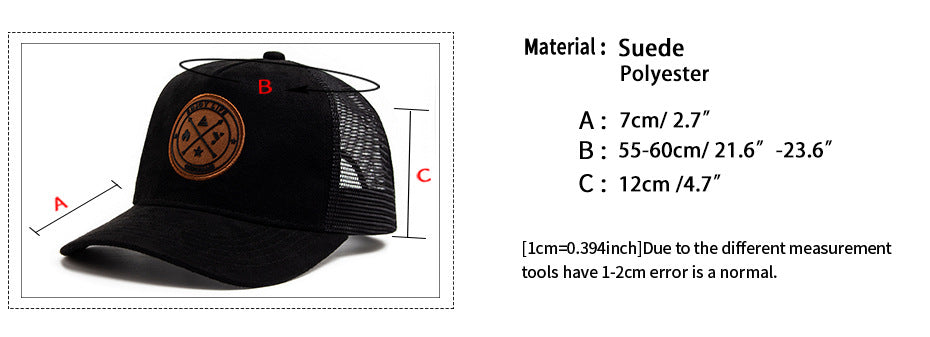 Spring Summer Suede 5 Panel Mesh Baseball Cap Big Head Unisex Trucker Hat Men And Women Sport Snapback Caps Leisure Gorros