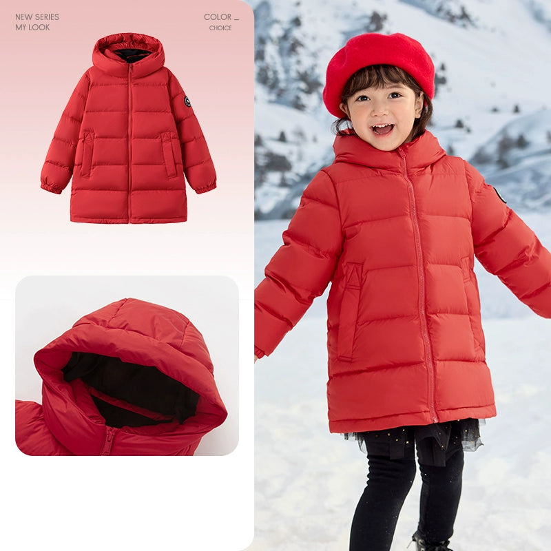 Long Extremely Cold Heattech Children's down Jacket