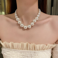 Bohemian Style Imitation Pearl Multi-layered Women's Necklace Exaggerated Fashion