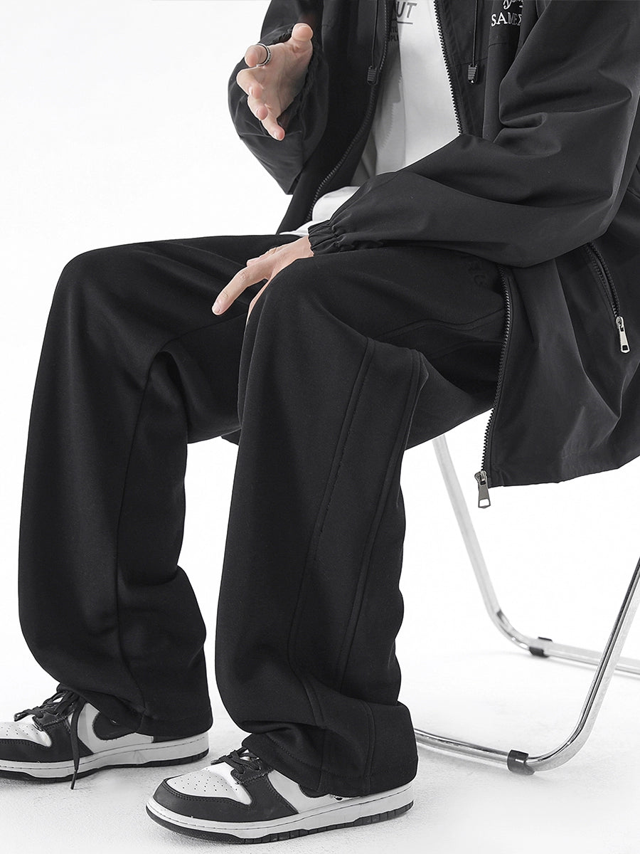 Black plus Velvet Casual Pants Men's Fall and Winter Track Pants Men