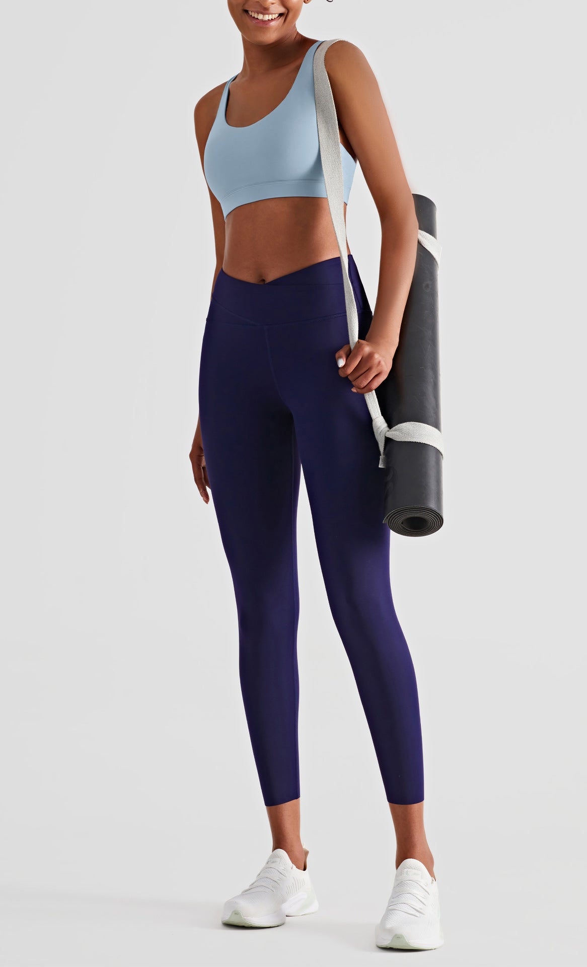 Women's Double Layer Abdominal Tightening Fitness Yoga Pants High Waist Hip