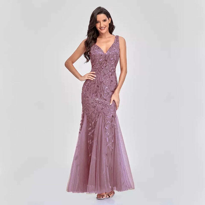Homecoming Dresses: Sleeveless Sequins Mermaid Party Prom Gowns Women Formal