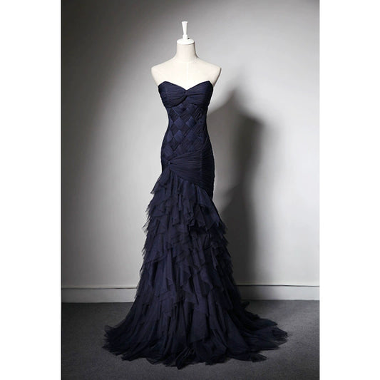 Homecoming Dresses: Slim-Fit Lace up Long Fishtail Evening Dress Prom Dresses
