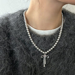 Bohemian Style Imitation Pearl Multi-layered Women's Necklace Exaggerated Fashion