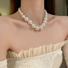 Bohemian Style Imitation Pearl Multi-layered Women's Necklace Exaggerated Fashion