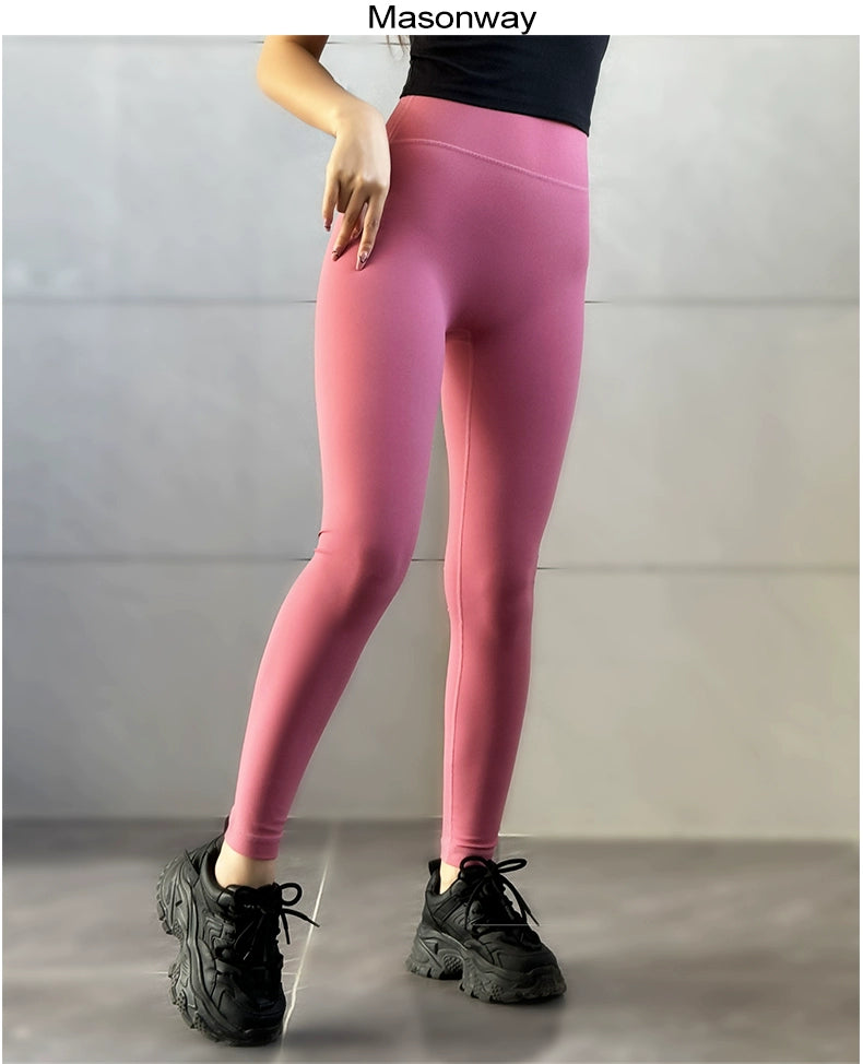 Masonway Seamless Women's Brushed Peach Yoga Pants