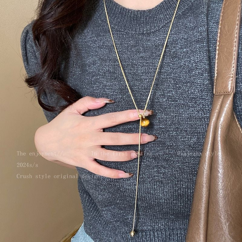 Fashion Metal Long Pull Necklaces for Women Luxury Elegant Silver Color Matte Snake Bone Chain Necklace Jewelry Accessories Gift
