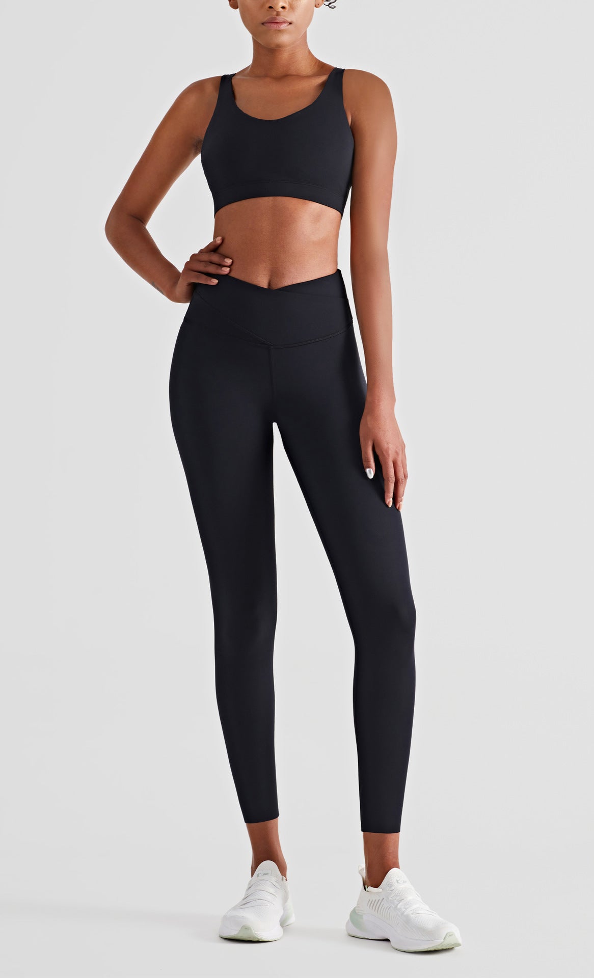 Women's Double Layer Abdominal Tightening Fitness Yoga Pants High Waist Hip