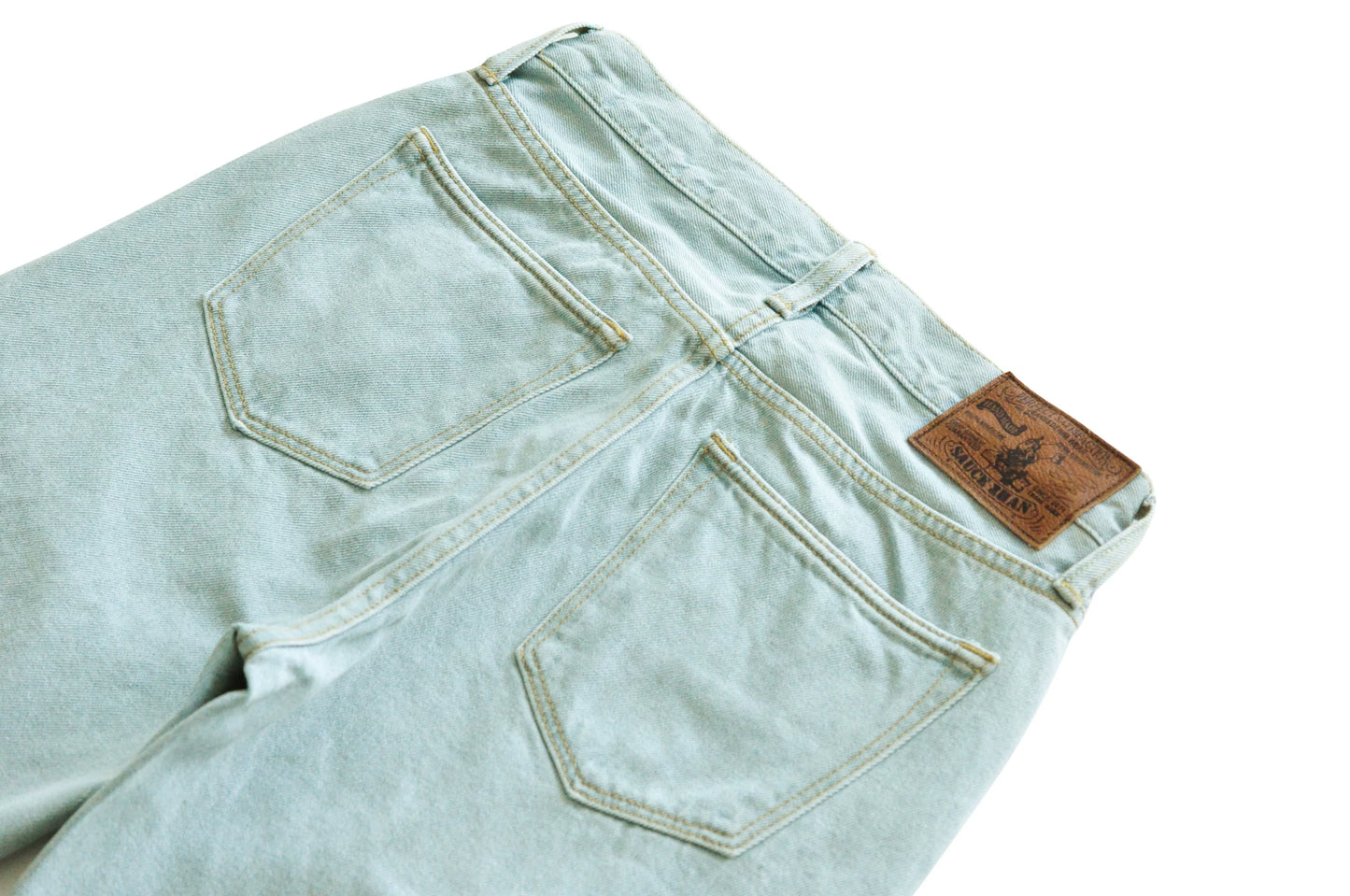 SauceZhan Men Shorts Jean Shorts Indigo Selvedge Denim for Summer Casual Regular Fit
