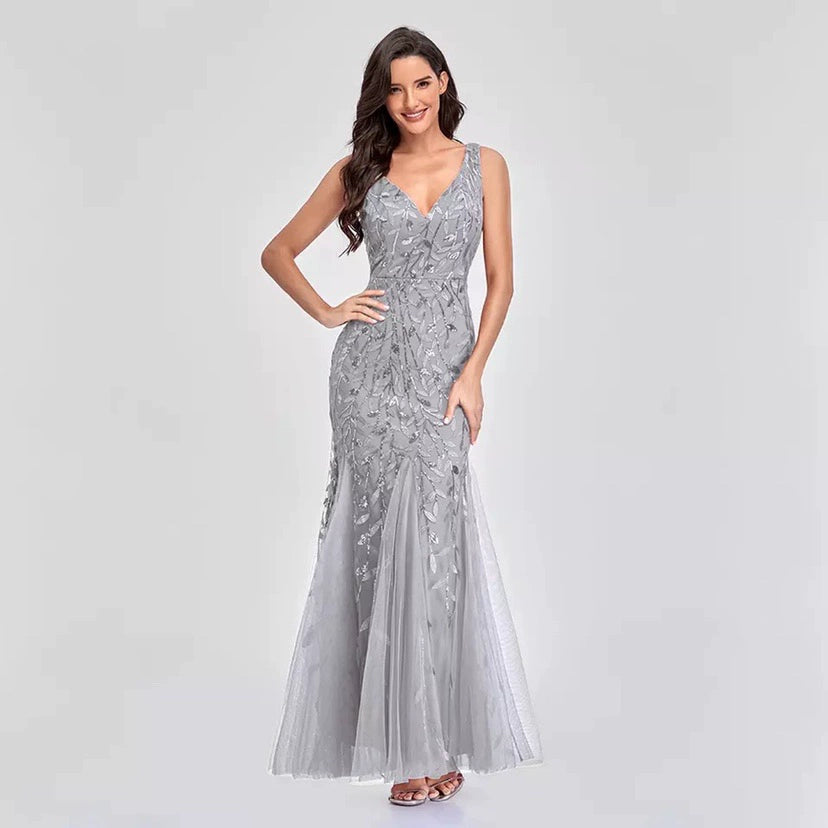 Homecoming Dresses: Sleeveless Sequins Mermaid Party Prom Gowns Women Formal