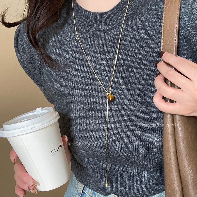 Fashion Metal Long Pull Necklaces for Women Luxury Elegant Silver Color Matte Snake Bone Chain Necklace Jewelry Accessories Gift