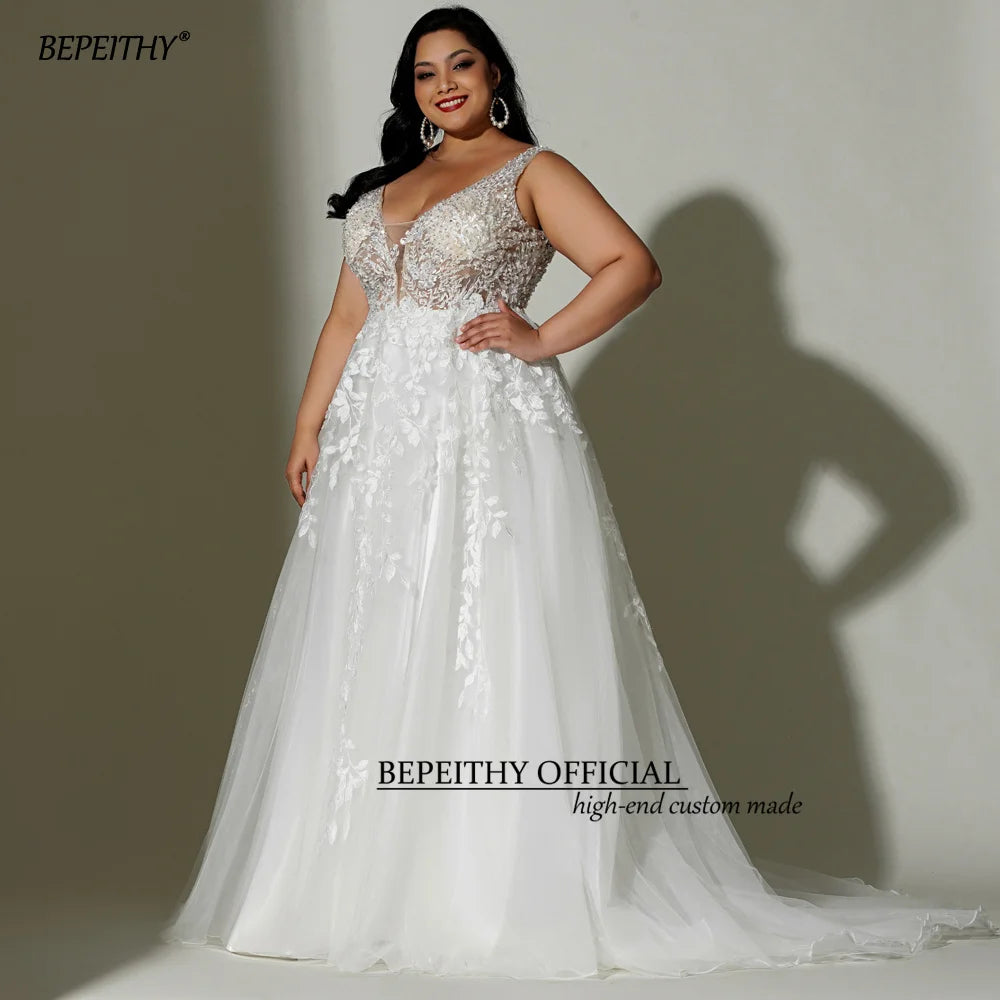 White Bridesmaid Dresses: Boho Wedding Dresses For Plus Size Women Bride Sleeveless