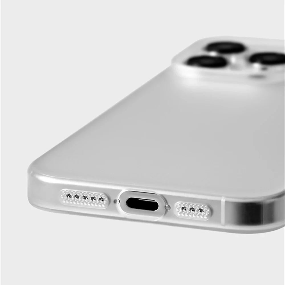 0.7 MM Ultra Thin Sand Blasting Frosted Matte Hard PC Case For iPhone 17 16 Pro Max 15 14 Plus 13 12 Simple Transparent HD Cover