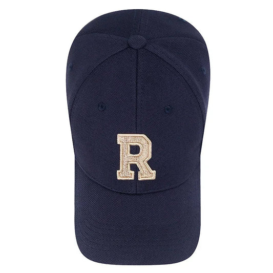 Brand New High Quality R Letter Gold Thread 3D Embroidery Adjustable Elastic Pineapple Cloth Baseball Cap Trucker Hats