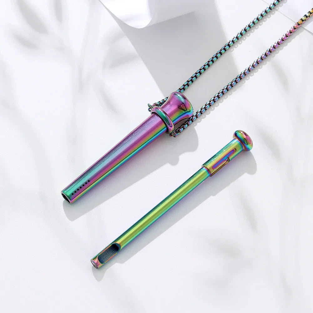 MaiLun 1pc Stress Anxiety Relief Necklace 82.5mm Length Stainless Steel Meditation Necklace Quit Smoking Anxiety Relief Necklace