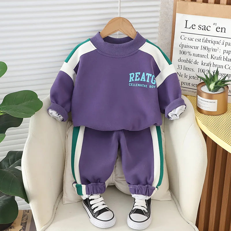 Boys Clothes Sets Spring Autumn 2025 Children Cotton T-shirts Coats Pants 2pcs Sports Suit For Baby Tracksuits Kids Outfits 4 5Y