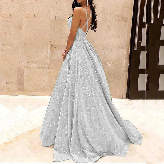 2022 Women's Fashion Sling Slim Dress Evening Dress Long Silk Dress for Women