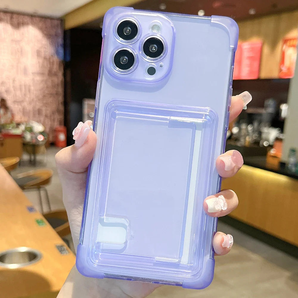 Card Holder Case For Samsung A54 5G Cases Samsung A53 A35 A33 A25 A05 A15 A12 S24 Ultra S23 FE S22 Plus Silicon Card Slot Cover
