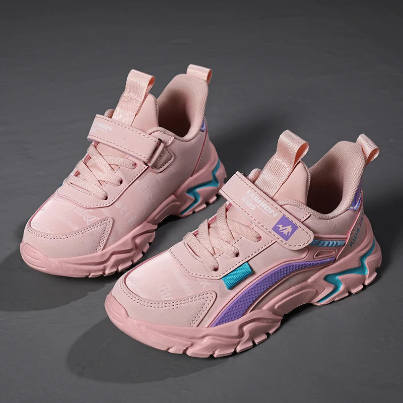 Children Sneakers Casual Shoes for Girls Pink Comfortable Leather Running Sports