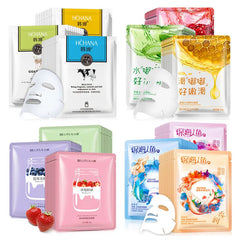 15Pcs Fresh Fruit Face Mask Snail Hyaluronic Acid Hydrating Firming Skincare Sheet Masks Facial Mask Korean Cosmetics