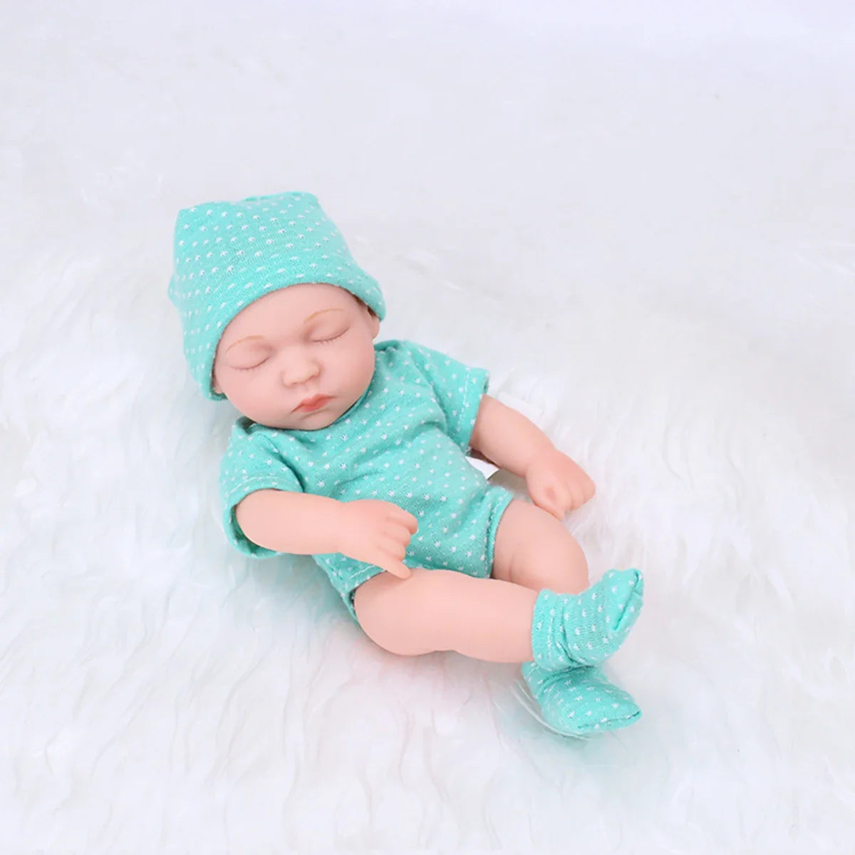 20cm Reborn Dolls Silicone Vinyl Baby Doll Cute Mini Bebe Doll Baby Reborn Doll Toys Waterproof Vinyl Doll For Girls Gift