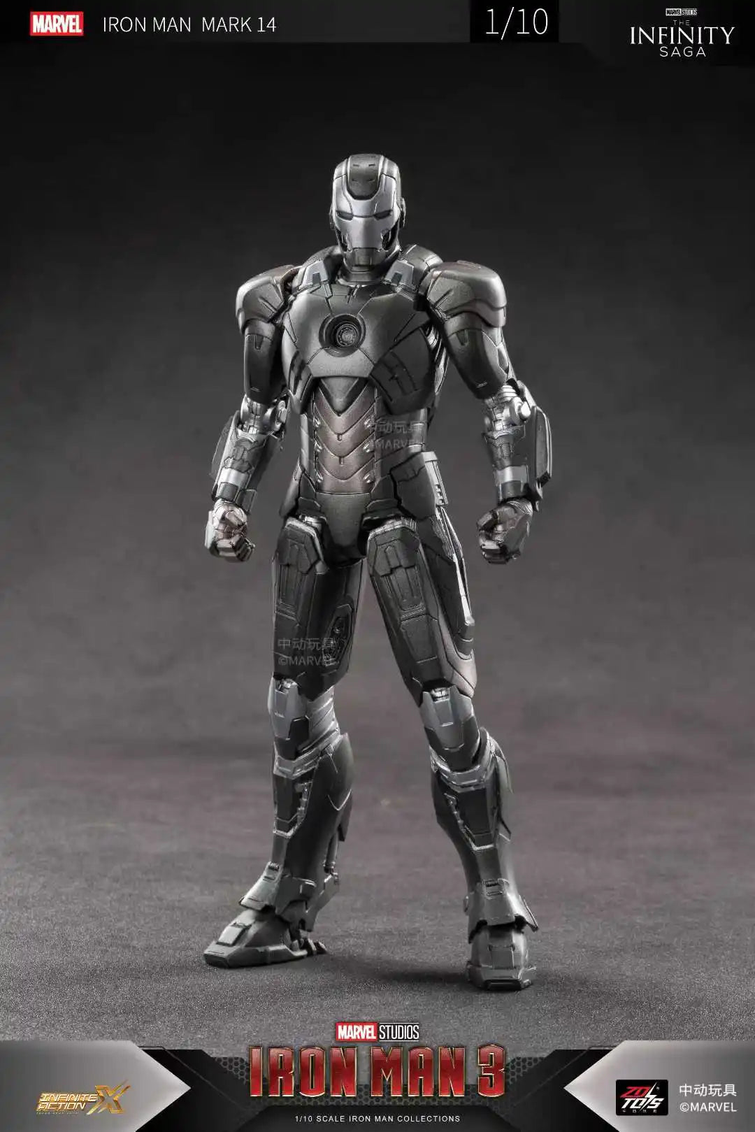 Original ZD Toys Iron Man Tony Stark MK9 MK14 MK12 MK27 MK15 MK35 MK22 MK40 Hammerhead Action Figure Anime Collect Model Gifts
