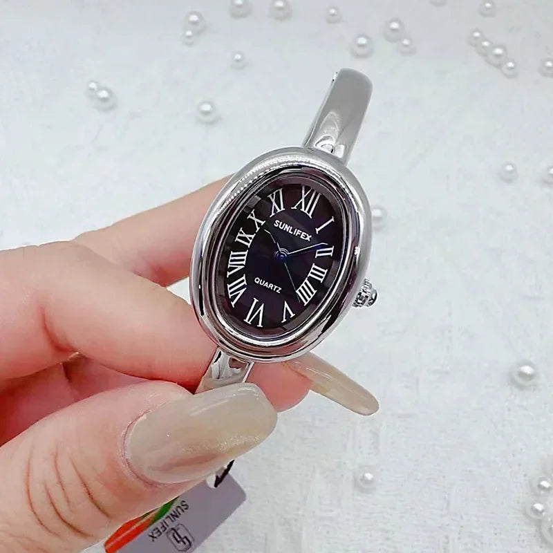 Famous Brand Women Quartz Watch Fashion Luxury Gold Wristwatch Gift Ladies Rome Dial Bracelet Watch Dropshipping Clock