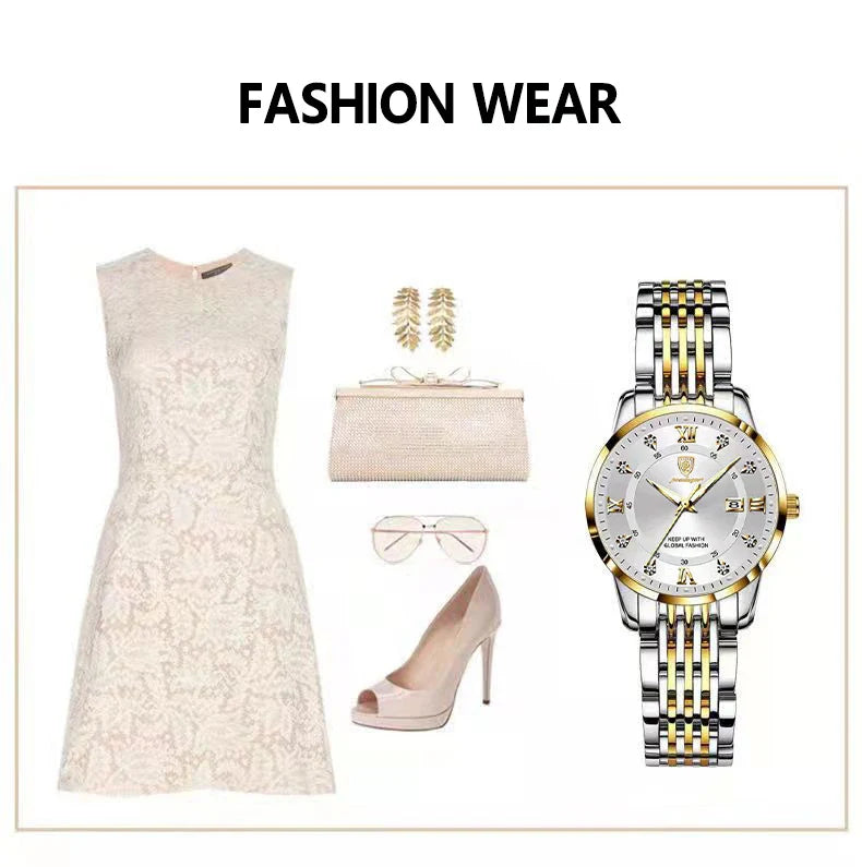 POEDAGAR Luxury Woman Watch Waterproof Stainless Steel Luminous Date Ladies Watch Fashion Simple Casual Women’s Quartz Watches