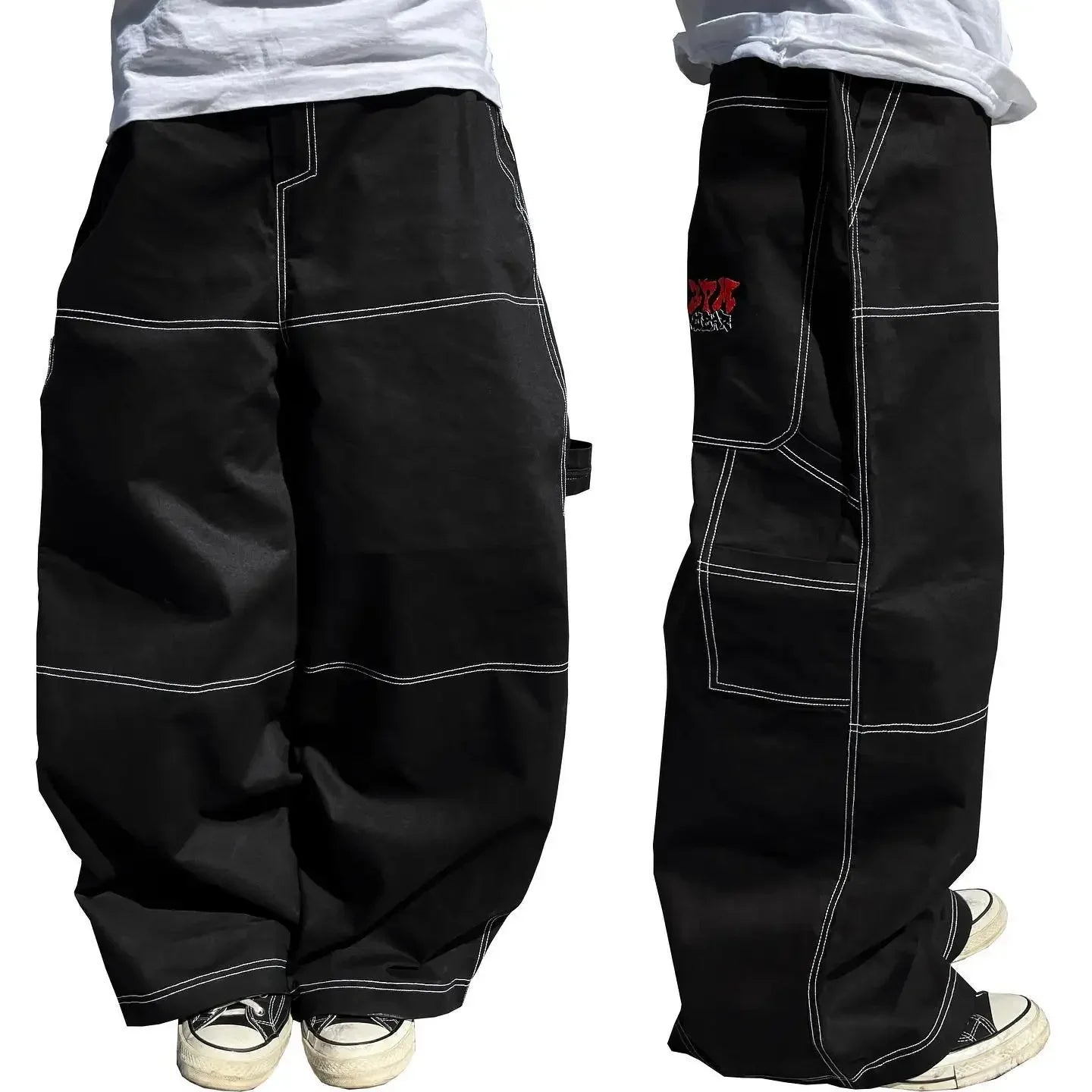 Jeans Letter Embroidery Baggy Jeans Men Women Harajuku High Street Fashion