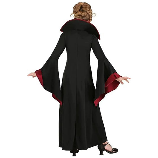 Halloween Witch Costume For Girl Childrens Long Flared Sleeve Lace Dress Maleficent Cosplay Clothes Scary Disguise Clothing