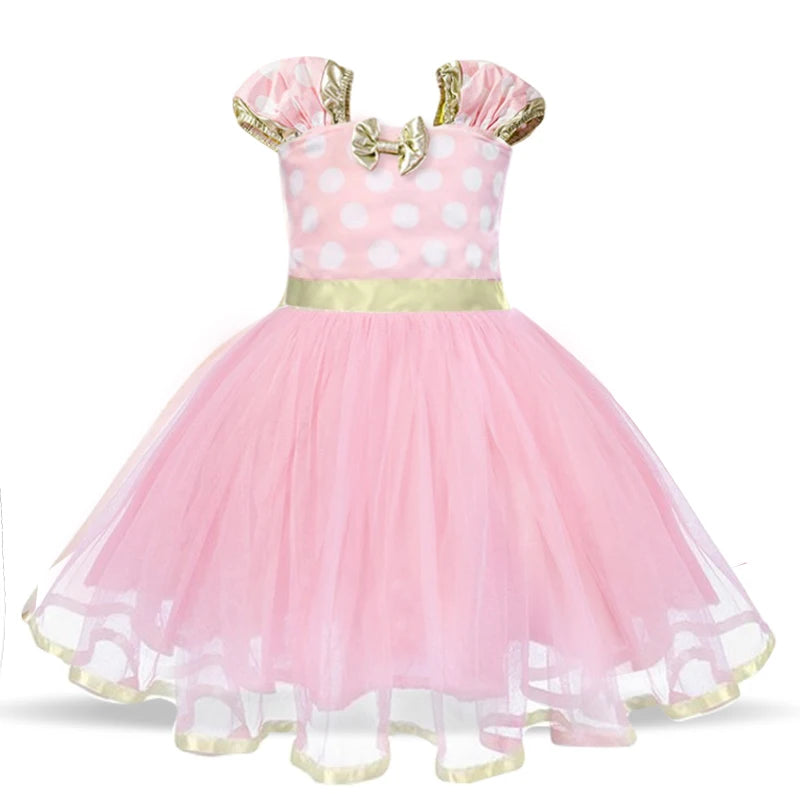 Cute Baby Girl Dress for 9M-4Yrs Children Summer Clothes Kids Minnie Mouse Polka