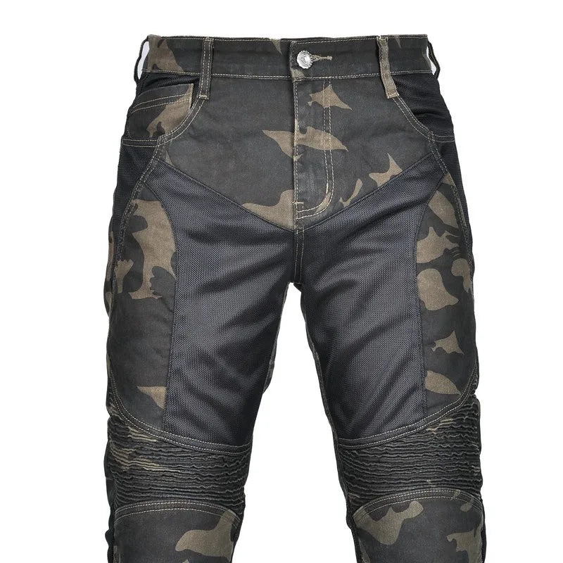 Loong Biker Motorcycle Riding Pants Summer Motocross Super Fit Slim Protection Jeans