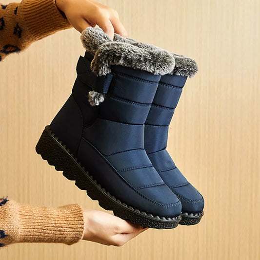 Waterproof Winter Boots for Women Fur Long Plush Snow Boots Women Platform