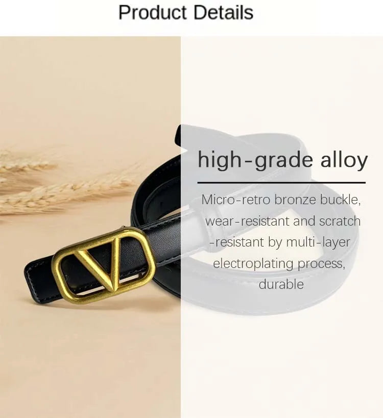 Classic ladies belt casual Joker ladies thin belt fashion personality with pants.