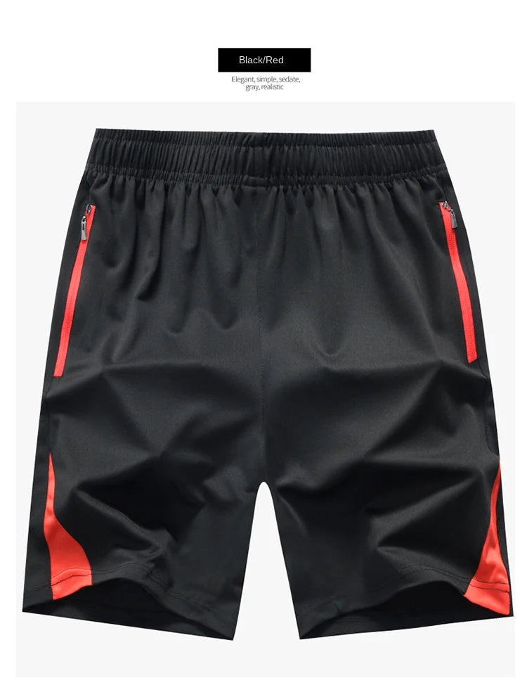 Hot Men's Casual Fashion Knitted Ice Silk Sports Shorts Loose Size Fashion Trendy Air Conditioned Pants