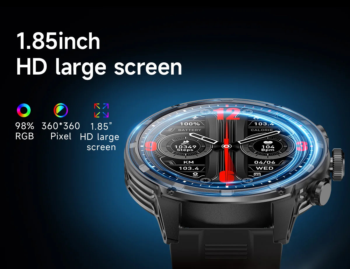 New T-Rex3 710mAh Large Battery Durable Adult Smart Watch 1.85-inch GPS trackr Compass 3ATM Waterproof BT Call Sports Smartwat