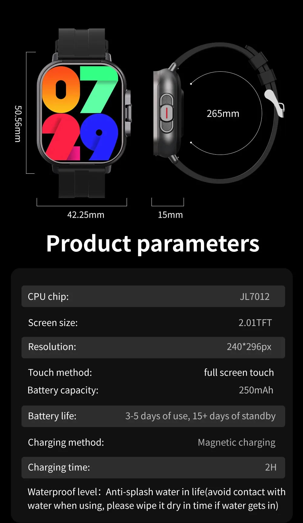 TWS Earphone Smartwatch 2.01" Headset 2 in 1 Smart Watch BT Call Blue Tooth Headphones Watches Heart Rate Sport Fitness Bracelet